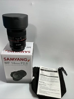 Samyang MF 14mm F/2.8  RF Wide Angle Lens For Canon EOS R Mirrorless Cameras - Image 1 of 4