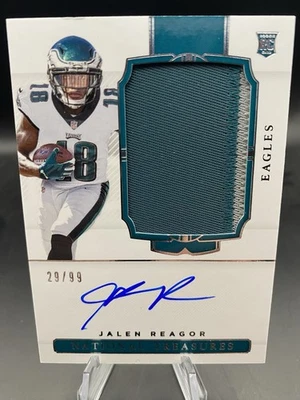 Jalen Reagor 2020 Panini National Treasures RPA Rookie Jersey Patch Auto 29/99 - Image 1 of 2