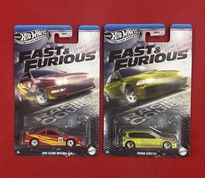 Honda Civic EG + 1996 Acura Integra GSR Hot Wheels Silver Series Fast & Furious Foto 1 de 2