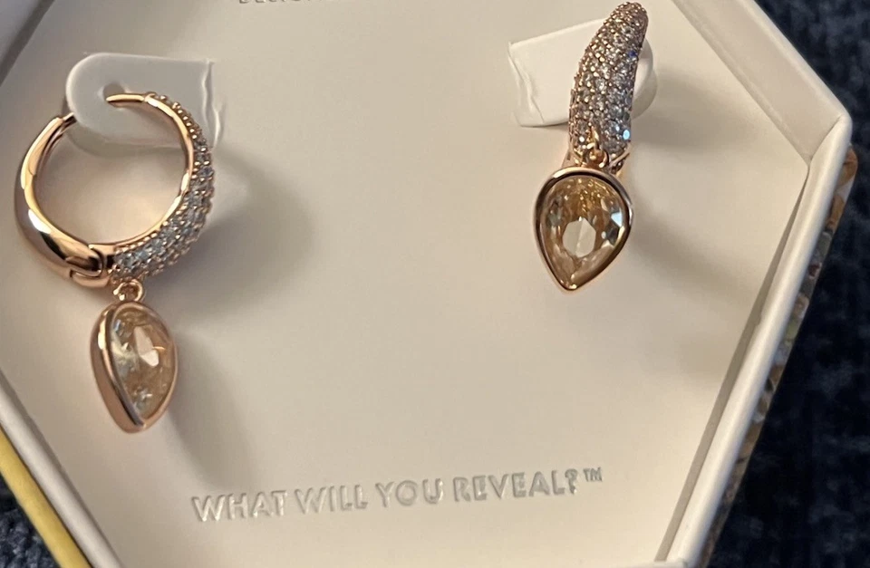 Bomb Party November Earrings Lab Created Citrine Rose Gold Plating - Image 1 of 2