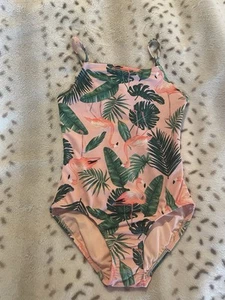 Old Navy Girls Swim Bathing Suit Pink Flamingo Adjustable Straps Medium 8 - Picture 1 of 8