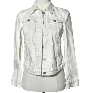 Banana Republic White Denim Trucker Jacket XS - Picture 1 of 4