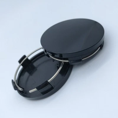 4pcs 60mm New ABS Black Silver Universal-Car Vehicle Wheel Hub Center Cap Cover - Image 1 of 4