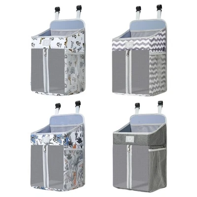 Portable Baby Crib Organizers with Zippered Diaper Area Pockets Oxford Fabric - Image 1 of 4
