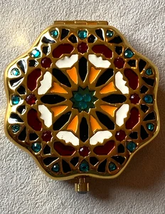 ESTEE LAUDER PETALS OF LOVE MIRROR COMPACT W/ LUCIDITY POWDER Enamel & Crystals - Picture 1 of 8