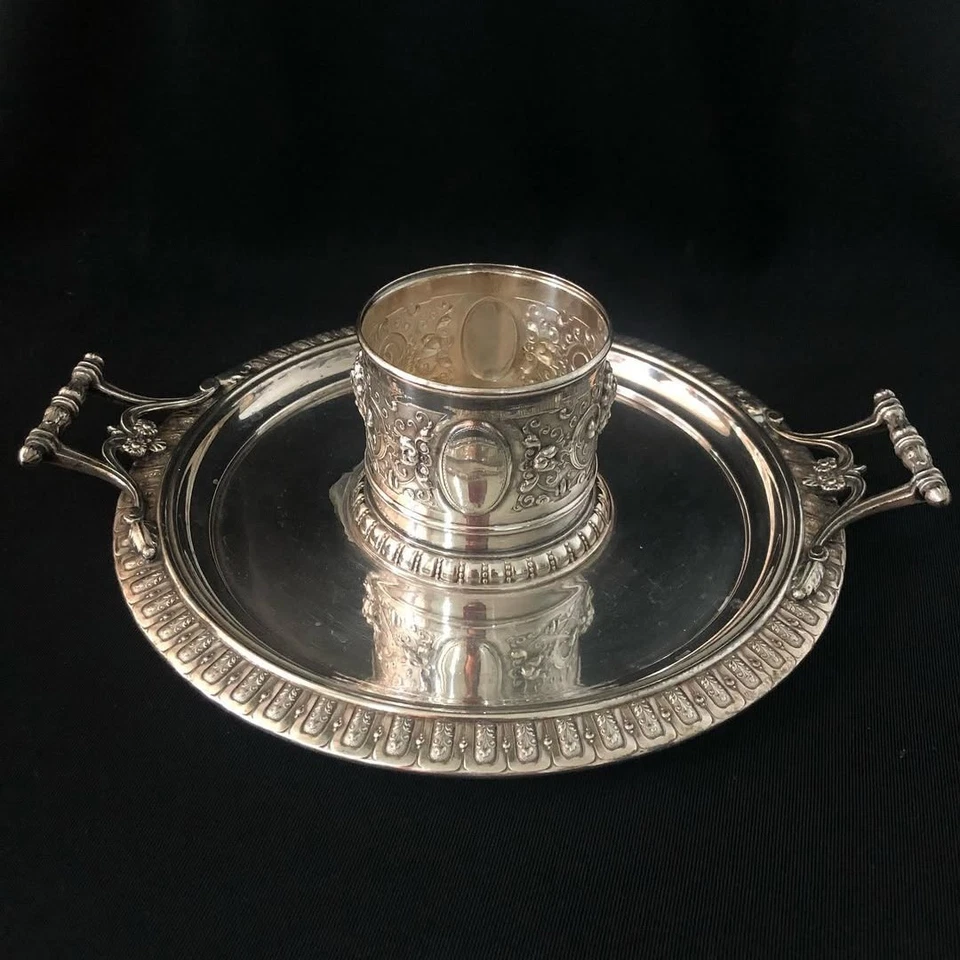 Antiguo soporte bandeja WMF bronce plateado Alemania 1885-1895 centro de mesa raro Foto 1 de 4