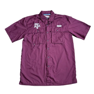 Texas AM Magellan Shirt Men’s Small Vented Fishing Maroon Short Sleeve Relaxed - Picture 1 of 10