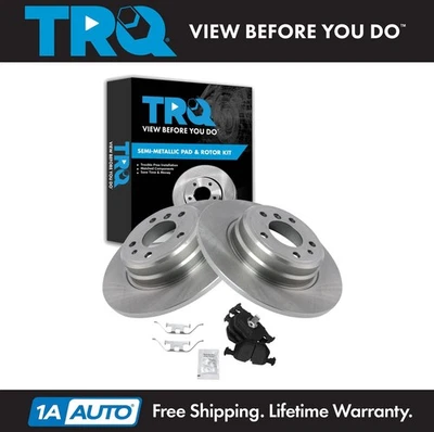 TRQ Rear Brake Pad & Rotor Kit Fits 1995-2001 BMW 740i 740iL - Image 1 of 4