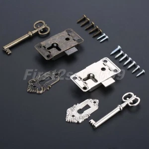 Retro Door Lock Drawer Jewelry Box Cabinet Cupboard Door Lock Set 2 Colour UK - Picture 1 of 10