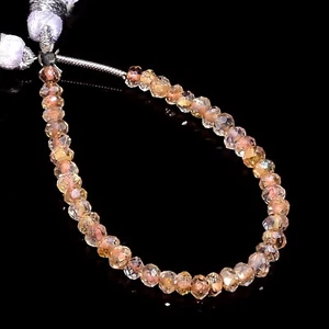 Cuentas facetadas rondelle de piedras preciosas de cuarzo rosa natural 3X3X2 mm hilo 4" E-1253 - Imagen 1 de 1