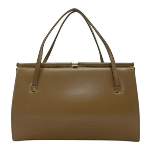 Bolso de mano vintage de cuero de los años 50 60 con marco mediano estructurado médico nuevo sin etiquetas - Imagen 1 de 19