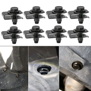 Black Car Body Bolts & U-nut Clips M6 Engine Cover Undertray Splash Shield Guard - Picture 1 of 12
