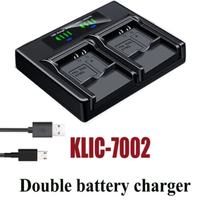 Dual Battery Charger For Kodak KLIC-7002 EasyShare V530 V603 V530 V603 Zoom - Image 1 of 4