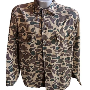 Large Vintage Hunting Shirt Apparel Camouflage Coast To Coast 1970's Camo - Picture 1 of 7
