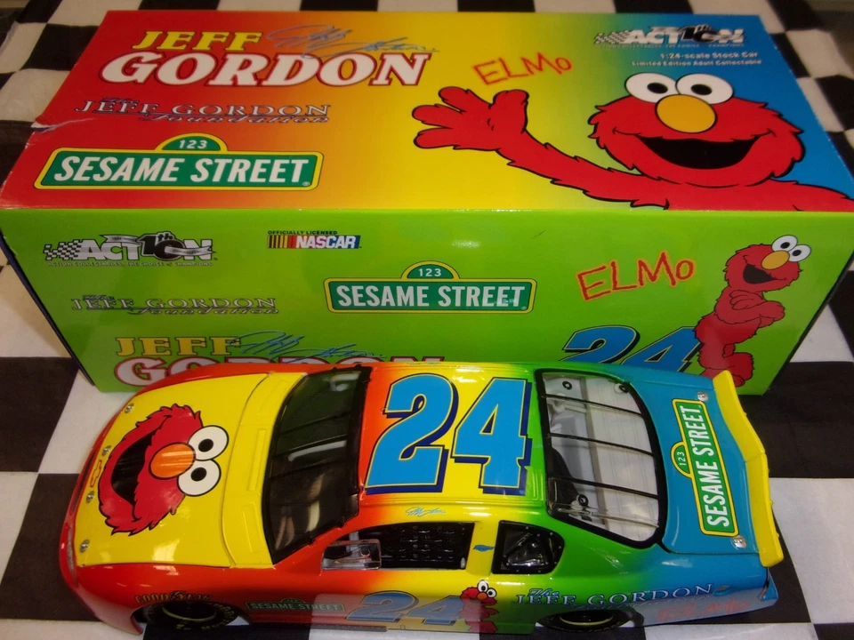 Jeff Gordon 2002 Elmo Sesame Street Foundation Action Diecast Car 8 1/4 X 3”