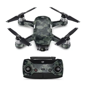 DJI Spark Aufkleber Skin Klebefolie Design Schutzfolie Sticker Dark green Camo - Bild 1 von 1