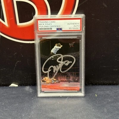 2000 Mankind VS Ken Shamrock VS The Rock Mick Foley WWF #53 PSA Authentic Auto - Image 1 of 2