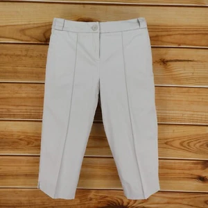George Capri Pants Womens 10 Beige Cotton Blend Chinos Pockets Stretch Mid Rise - Picture 1 of 7