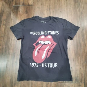 The Rolling Stones 1975 US Tour Retro T-shirt  Adult Small Black Reproduction 20 - Picture 1 of 6
