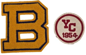 Lot Of Two Varsity Patchs Letter B And YC 1954 Patch - Bild 1 von 8