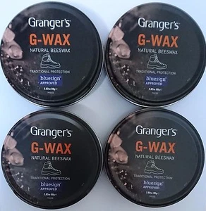 4x Grangers G Wax Natural Beeswax Leather Boot/Shoe Polish Dubbin Tin's Fabsil - Picture 1 of 3