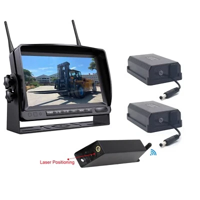 Wireless 7" DVR Monitor Standby Forklift Front View Camera Laser Positioning Kit - Image 1 of 4