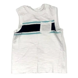 Koala Kids Boys 2t White Color Blocked Sleeveless Tank Top Front Pocket Cotton - Picture 1 of 5