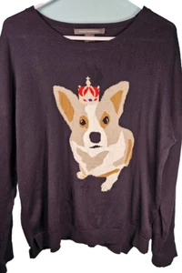 French Connection Women's Corgi Sweater with Crown - Size L - Picture 1 of 6