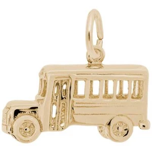 Gold-Plated Sterling Silver Schoolbus Charm by Rembrandt - Picture 1 of 2