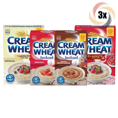 3x Cajas Crema de Trigo Variedad Cereal Caliente Instantáneo | 12-28oz | Mezcla y Combina Foto 1 de 3