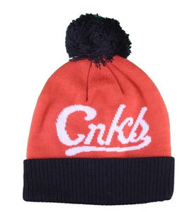 Crooks & Castles Collegiate Orange Black Pom Beanie Winter Hat I1270801 NWT - Picture 1 of 4