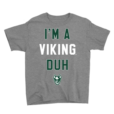 Venley Official NCAA Portland State "I'm A Viking Duh" Youth T-Shirt Cover