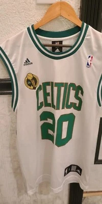 Camiseta Adidas NBA Boston Celtics Ray Allen 17x Campeones 2008 Oro Hombre Pequeña 20 Foto 1 de 4