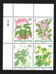 OPC 1991 Islas Marshall Bloque de 4 Flores Sc#395-398b MNH 49429 - Imagen 1 de 1