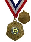 Couch To 5K Running Award (J) 66mm Abril Gold Medal & Ribbon Engraved Free