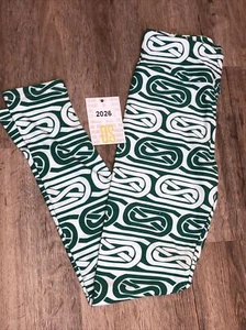 LuLaRoe OS Leggings St Patricks Day lucky Irish green and white Celtic New w Tag - Picture 1 of 7