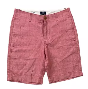 J.CREW Linen Cotton Beach Short Sz 29 Salmon Pink 8" Inseam Casual Preppy A4142 - Picture 1 of 9