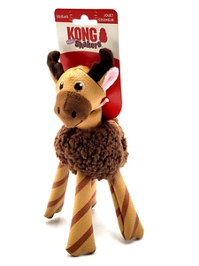 KONG Floofs Shakers Moose XS/Sm Crinkley Squeaky Plush Tug & Shake Dog Toy 9" - Picture 1 of 10