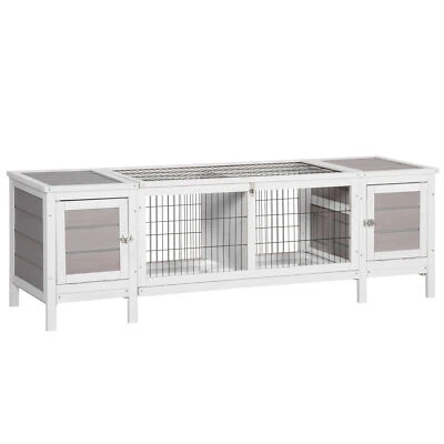 Wooden Rabbit Hutch, Guinea Pig Cage, Separable Bunny Run, Small Animal - Image 1 of 4