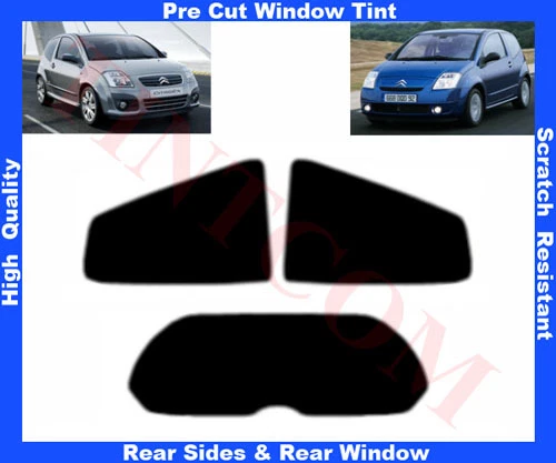TINTCOM Film Solaire Auto Prédécoupé Teinté Citroën C2 3P 2003-10 Vitres Arrière&Lunette