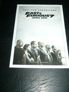 FAST AND FURIOUS 7, film card [Vin Diesel, Paul Walker, Jason Statham]