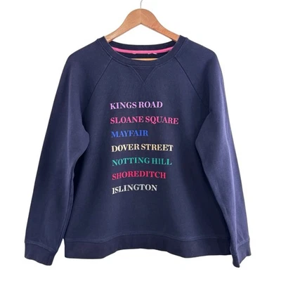 Moletom Boden tamanho L London Places azul marinho gola redonda mistura de algodão - Imagem 1 de 4