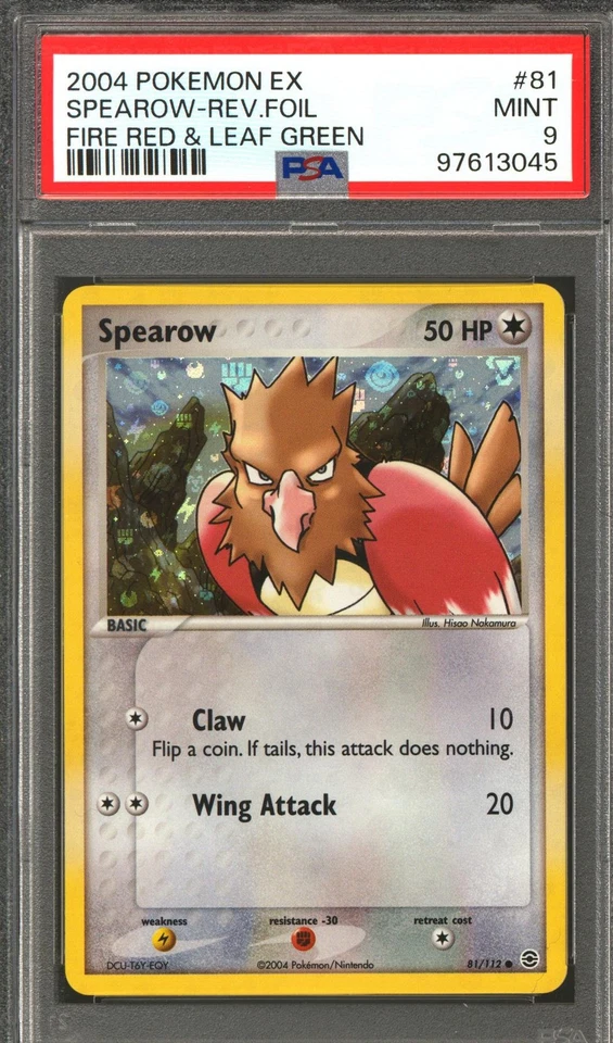 Pokemon EX Fire Red Leaf Green FRLG Reverse Holo Foil Spearow 81/112 PSA 9 - Image 1 of 1