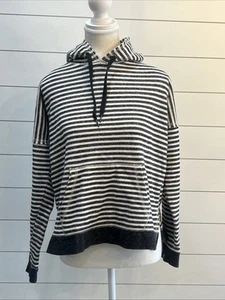 Volcom Youth/ Women’s Sweatshirt Striped Grey/White Terry Hoodie 14 Large - Picture 1 of 9
