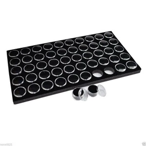 New 50 Black Foam Gem Jars Gemstone Jewelry Storage Display Tray Insert - Picture 1 of 7