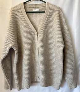 Sonoma Damen beige/hellbraun Waffel Strick Kuschel Cardigan klassisch Knopfleiste Gr. L - Bild 1 von 6
