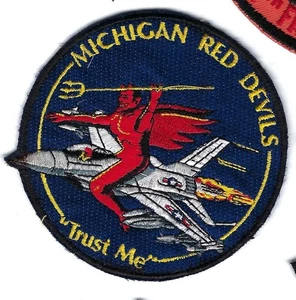 PATCH USAF 107th FS FIGHTER SQ F-16 DEVILS MICHIGAN AIR GUARD JT-57 - Bild 1 von 1