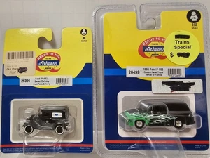 (2) Athearn HO 26499 Custom '55 Ford F-100 Panel Truck & 26396 Model A Delivery - Picture 1 of 3