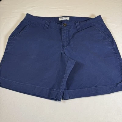Pantalones cortos para mujer Old Navy talla 10 azul marino chino caqui tiro medio bolsillos con puños # Foto 1 de 4