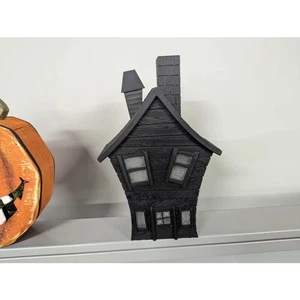 Spukhaus mit Teelichtbeleuchtung Tischplatte Halloween Deko - Bild 1 von 3